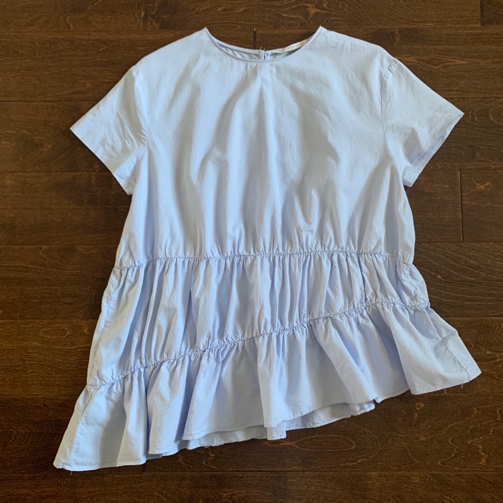 ZARA Asymmetric Ruched Top